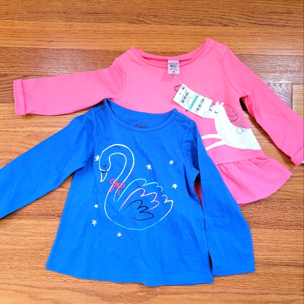 NWT Lot of 2 Girls Long Sleeve Shirts Size 18M
